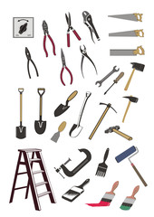 set of various vector tools