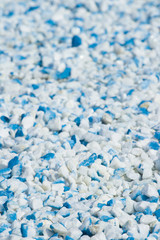 Obraz premium Blue and white gravel, close-up