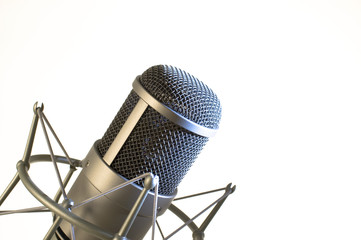 Microphone on a white background.