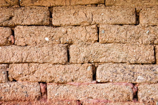 Mud bricks are mode of clay with straw