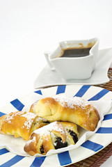 Sweet poppy rolls and coffee