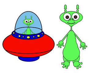 Alien Cartoons  - Isolated on white