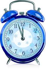Blue vintage alarm clock