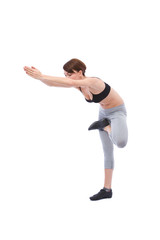 sports concept with a beautiful woman having an exercise