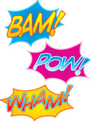 vector cartoon comic book sound effects