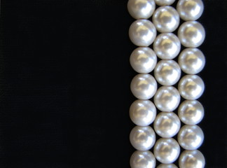 Macro Pearls on black background