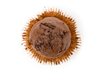 Muffin with white background, close up