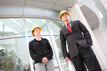 An attractive business team working construction