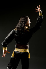 a young nice man dancing modern dances