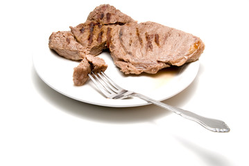 A delicious steak ready to be eaten.