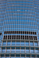 Close up of skyscraper office buildings in Hong Kong