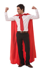 business leadership concept with a young hero businessman
