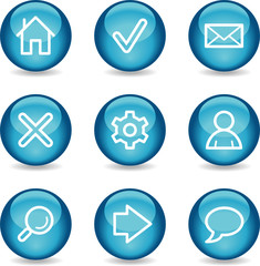 Basic web icons, blue glossy sphere series