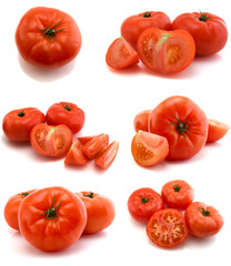 page of tomatoes isolated on the white background