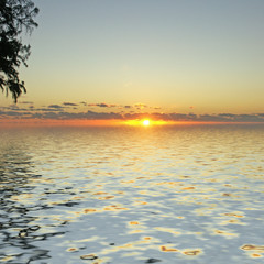 coucher de soleil sur lagon