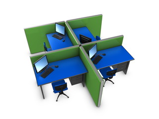 3d image, conceptual office partition