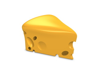3d image, conceptual,  a slice of cheese