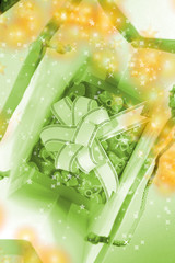 Close-up picture of a christmas present box