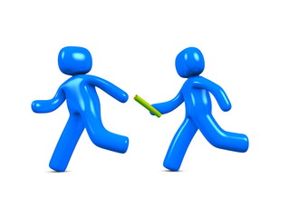 3d image, conceptual athlete teamwork