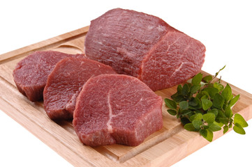 Fresh beef isolated on white background