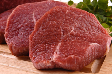 Fresh beef isolated on white background