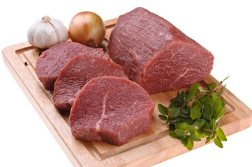 Fresh beef isolated on white background