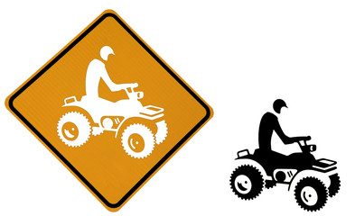 Verkehrszeichen Achtung Quad Kreuzen © Andreas Edelmann
