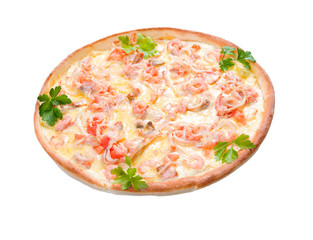 Supreme Pizza  isolated on a white background.
