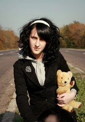 Emo with toy