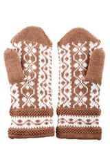 mittens with white pattern