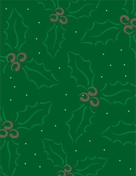 Illustration Of Green Holly As A Background