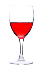 wine from red currant in glass, isolated on white