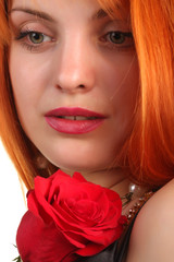 Fototapeta na wymiar Beautiful girl with rose