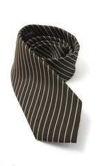 Pinstriped Necktie on Isolated White Background