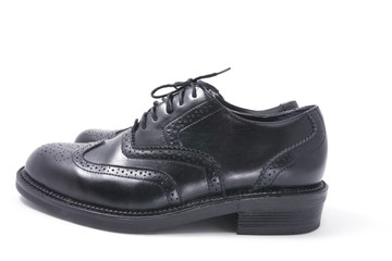Pair of Men's Shoes on White Background