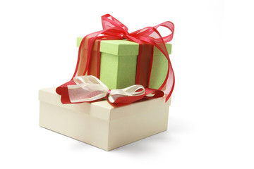Gift Boxes on Isolated White Background