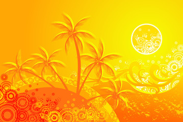 Fototapeta na wymiar Tropic background with palm tree