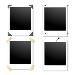 collection of four blank Polaroid vector images
