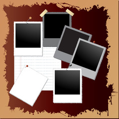 vintage grunge background with polaroid frames