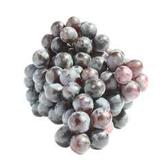 Mature grapes on a white background.