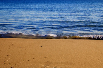 Shoreline background with wave and sand
