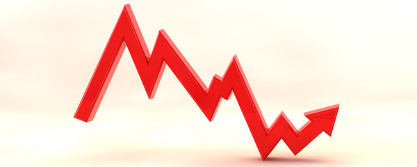 A 3D illustration of a stockmarket graph