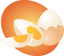 Egg illustration clipart boiled whole and sliced
