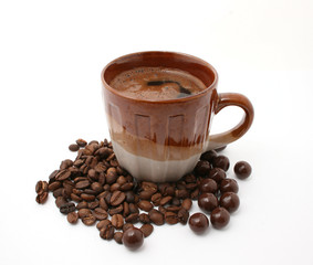 Fototapeta premium cup of coffee isolated on white