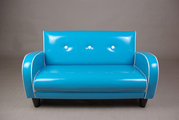 Blue retro couch