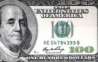 fine image closeup image of 100 usa dollar