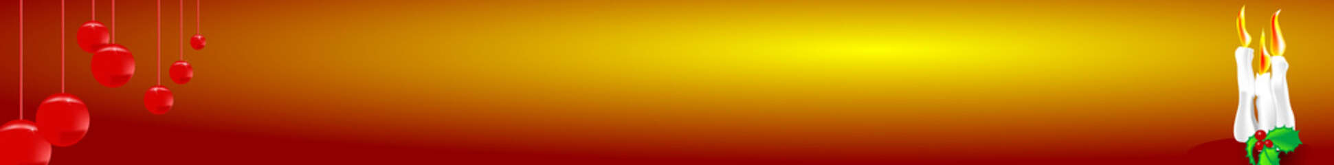 Christmas and new year banner with candles and red balls