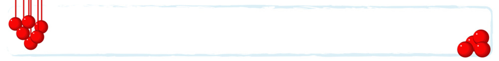 Christmas and new year banner with red balls and frame