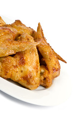 Plateful of Prepared Chicken Wings