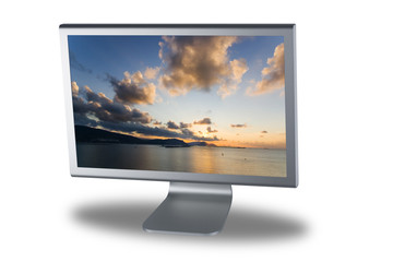 computer lcd or tft monitor with flat screen